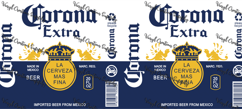 Corona Double White– Printed Libby Wrap (9.5" x 4.3" UV DTF) - Vinyl Creation Supply
