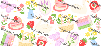 Cottage Picnic – Printed Libby Wrap (9.5" x 4.3" UV DTF) - Vinyl Creation Supply