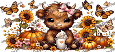Cow Fall Flowers– Printed Wrap - Vinyl Creation Supply