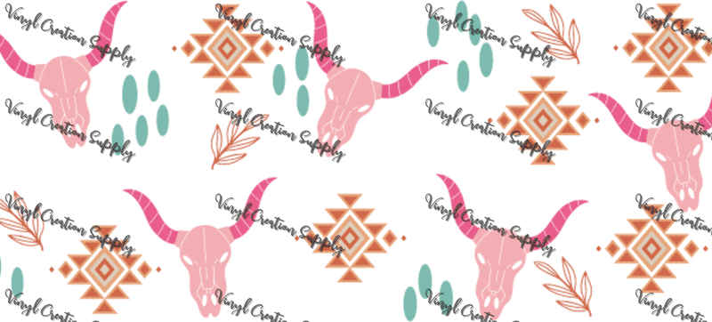 Cow Skull 1 – Printed Libby Wrap (9.5" x 4.3" UV DTF) - Vinyl Creation Supply