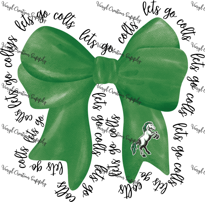 Creekwood Colts Bow Black Text