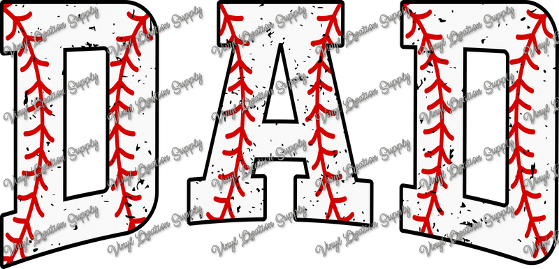 Dad Baseball Print Distressed