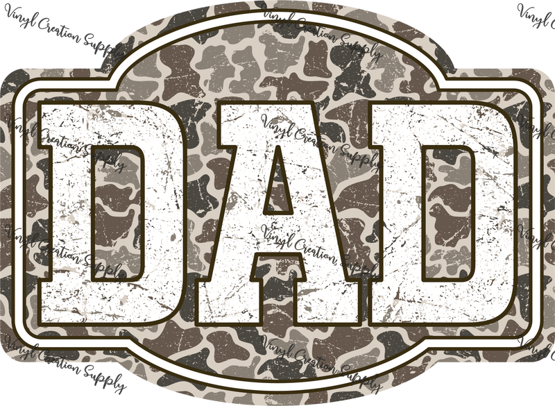 Dad Camo Patch Distressed - Vinyl Creation Supply