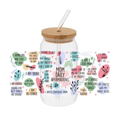 Daily Affirmations – Printed Libby Wrap (9.5" x 4.3" UV DTF) - Vinyl Creation Supply