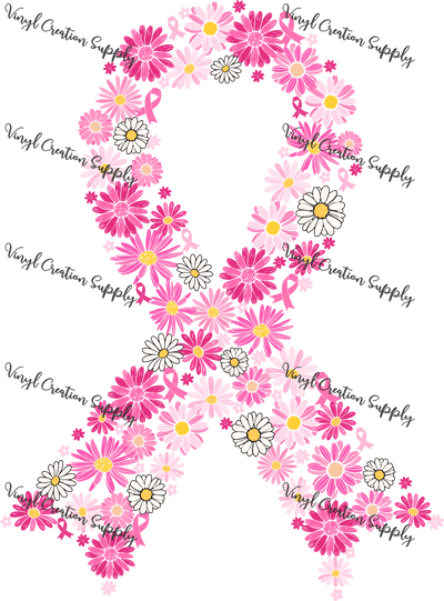 Daisy Ribbon Breast Cancer Awareness - Vinyl Creation Supply