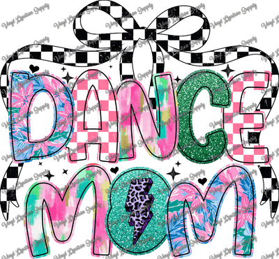 Dance Mom Checkered Bow - Vinyl Creation Supply
