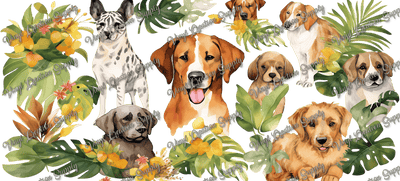 Dogs 1– Printed Libby Wrap (9.5" x 4.3" UV DTF) - Vinyl Creation Supply