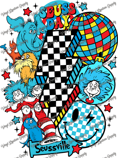Dr. Seuss Collage Lightning Bolt - Vinyl Creation Supply