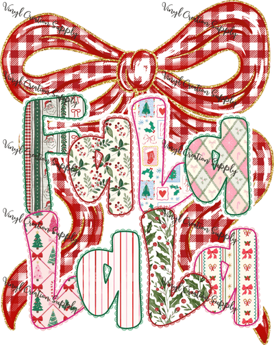 Fala lala Checkered Christmas Bow - Vinyl Creation Supply