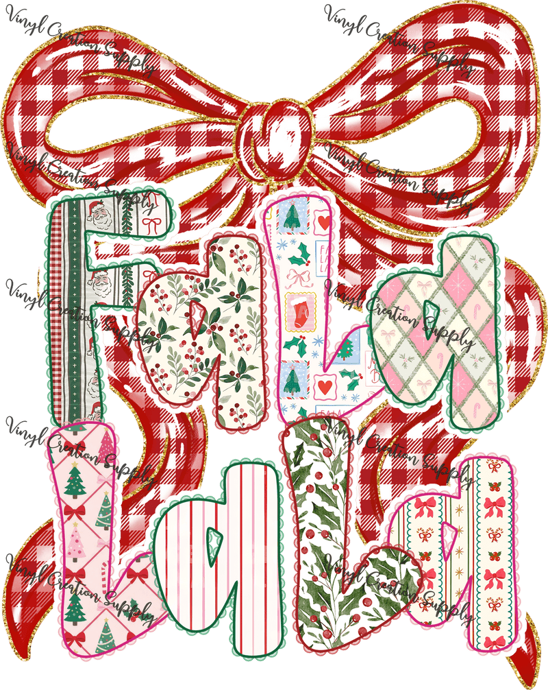 Fala lala Checkered Christmas Bow - Vinyl Creation Supply