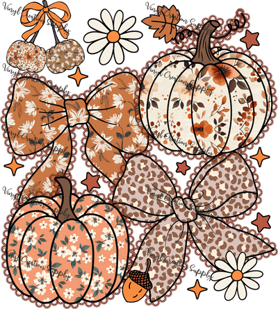 Fall Collage Brown Outline - Vinyl Creation Supply