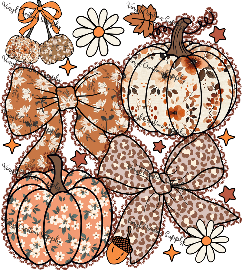 Fall Collage Brown Outline - Vinyl Creation Supply
