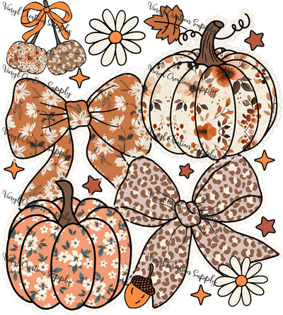 Fall Collage White Outline - Vinyl Creation Supply