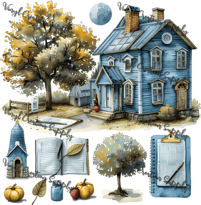 Fall House Collage - Vinyl Creation Supply