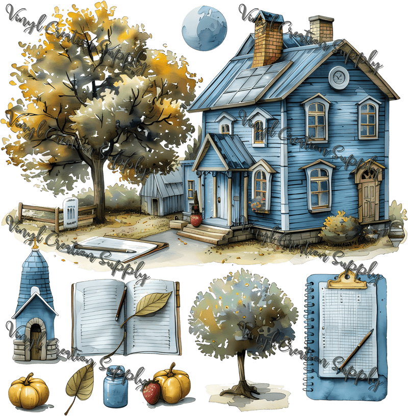 Fall House Collage - Vinyl Creation Supply