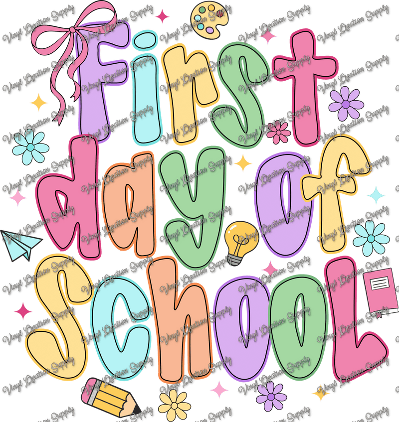 First Day Of School Floral Bow - Vinyl Creation Supply