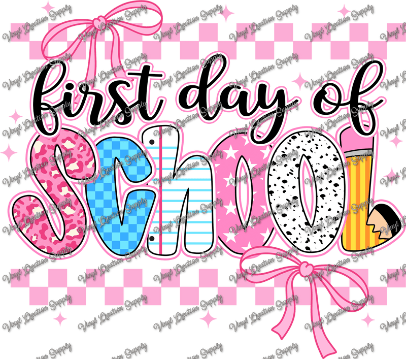 First Day Of School Pink Bows - Vinyl Creation Supply