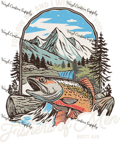 Fishers of Men Light Text Distressed - Vinyl Creation Supply