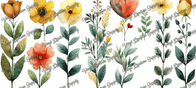 Floral 2 – Printed Libby Wrap (9.5" x 4.3" UV DTF) - Vinyl Creation Supply