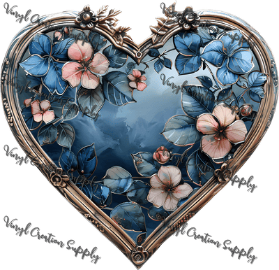Floral Heart Mirror - Vinyl Creation Supply