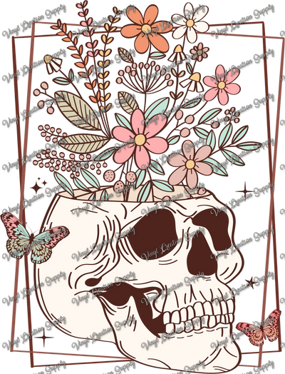 tumblr flower skull