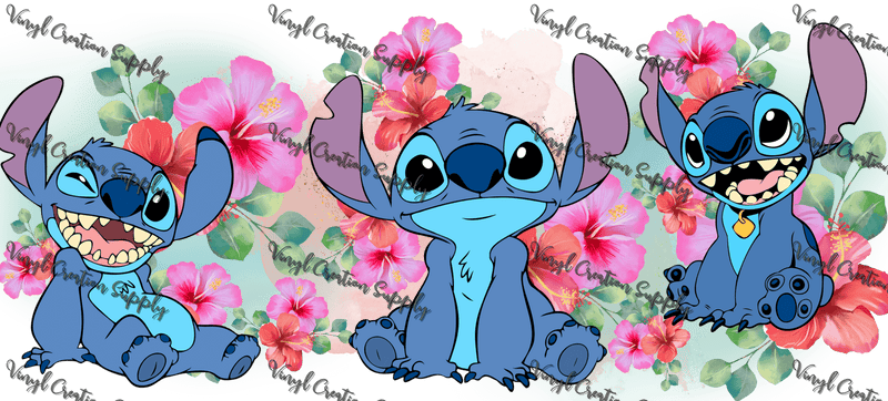 Floral Stitch – Printed Libby Wrap (9.5" x 4.3" UV DTF) - Vinyl Creation Supply