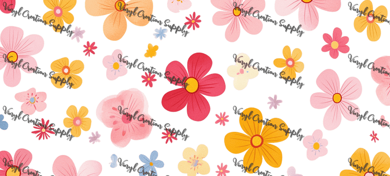 Flowers– Printed Libby Wrap (9.5" x 4.3" UV DTF) - Vinyl Creation Supply