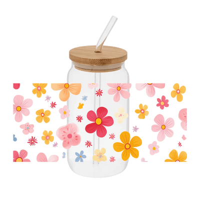 Flowers– Printed Libby Wrap (9.5" x 4.3" UV DTF) - Vinyl Creation Supply
