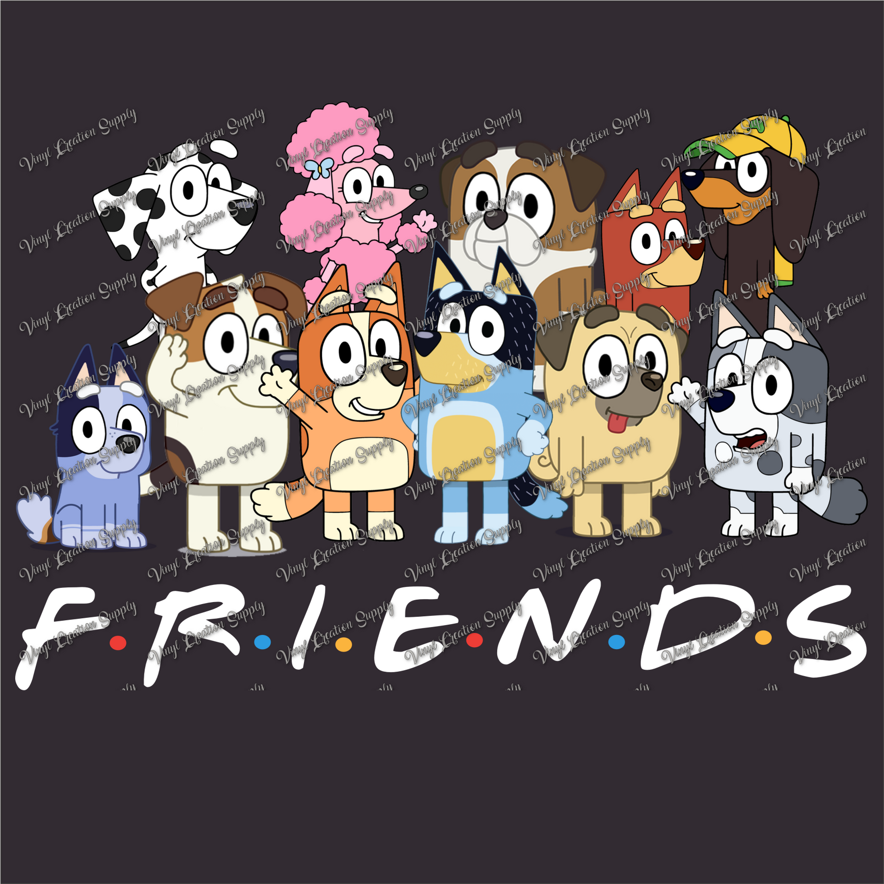 Bluey Friends White – Vinyl Creation Supply