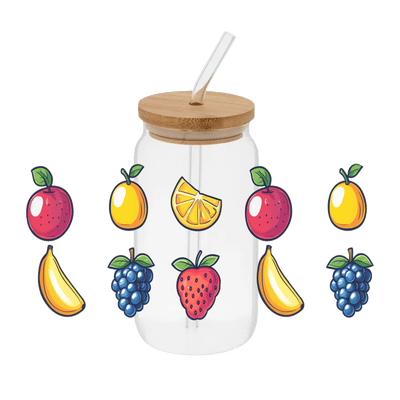 Fruits– Printed Libby Wrap (9.5" x 4.3" UV DTF) - Vinyl Creation Supply