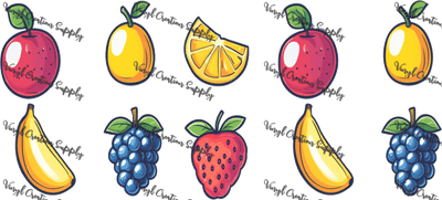 Fruits– Printed Libby Wrap (9.5" x 4.3" UV DTF) - Vinyl Creation Supply