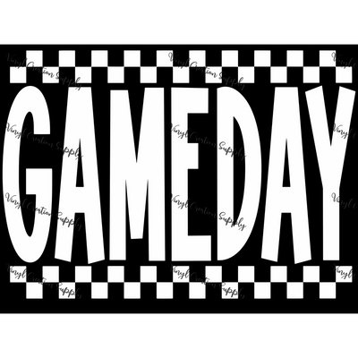Game Day Checkered Border White - Vinyl Creation Supply