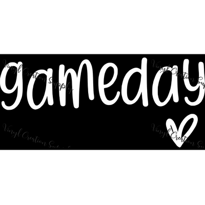 Game Day Heart White - Vinyl Creation Supply