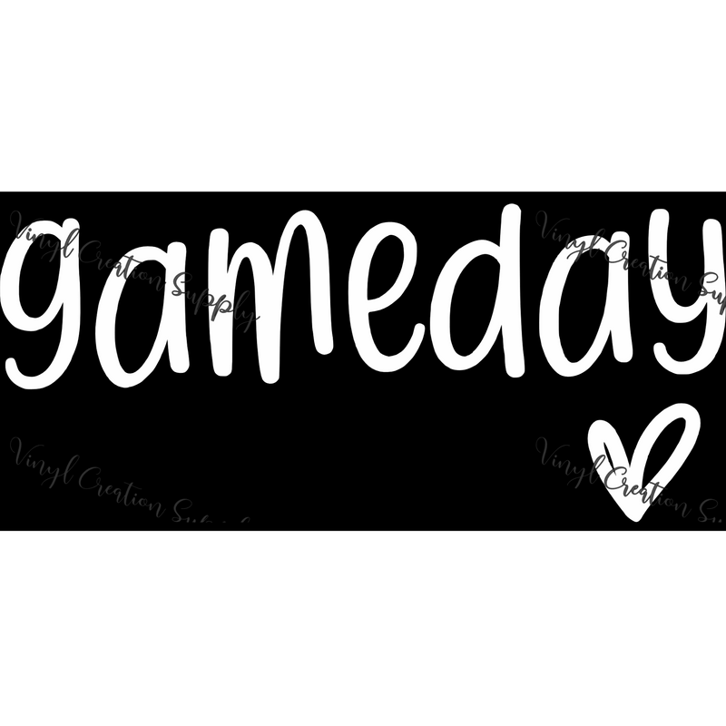 Game Day Heart White - Vinyl Creation Supply