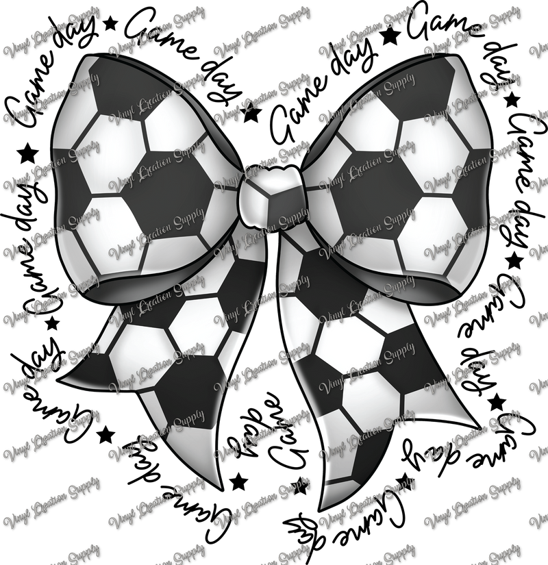 Game Day Soccer Bow Words