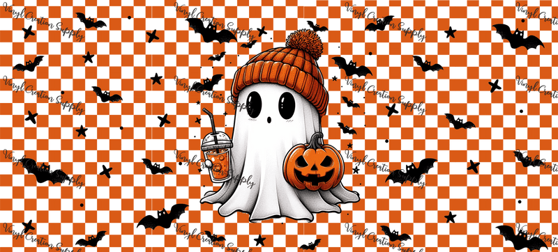 Ghost Orange Checkered - Vinyl Creation Supply