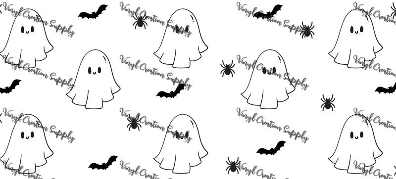 Ghosts n Bats – Printed Libby Wrap (9.5" x 4.3" UV DTF) - Vinyl Creation Supply