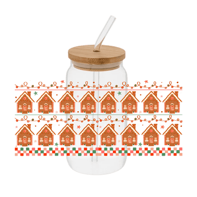 Gingerbread Houses– Printed Libby Wrap (9.5" x 4.3" UV DTF) - Vinyl Creation Supply