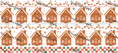 Gingerbread Houses– Printed Libby Wrap (9.5" x 4.3" UV DTF) - Vinyl Creation Supply