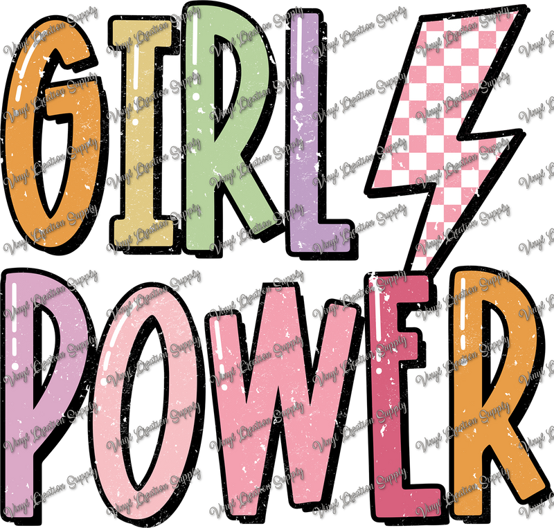 Girl Power Lightning Bolt Grunge