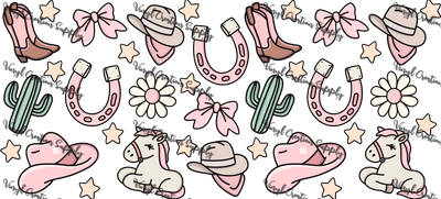 Girly Cowgirl – Printed Libby Wrap (9.5" x 4.3" UV DTF) - Vinyl Creation Supply