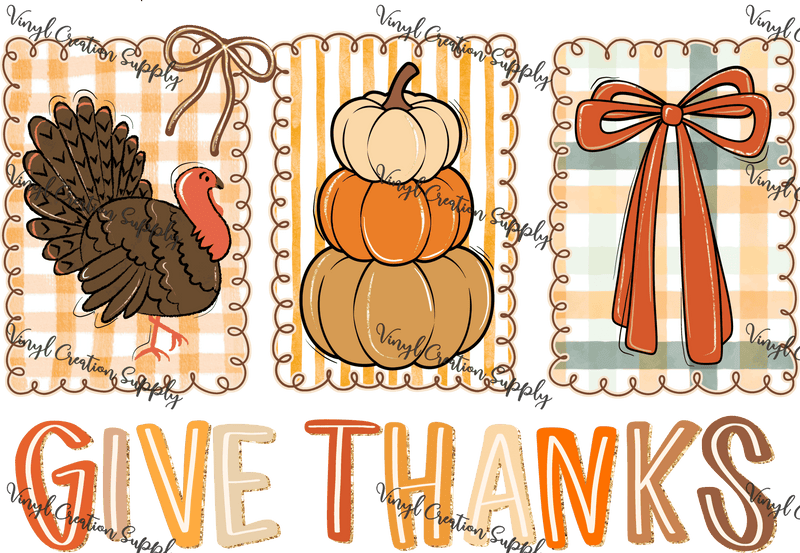 Give Thanks Patchwork Frame - Vinyl Creation Supply