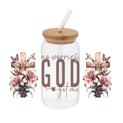 God Got Me Floral– Printed Libby Wrap (9.5" x 4.3" UV DTF) - Vinyl Creation Supply