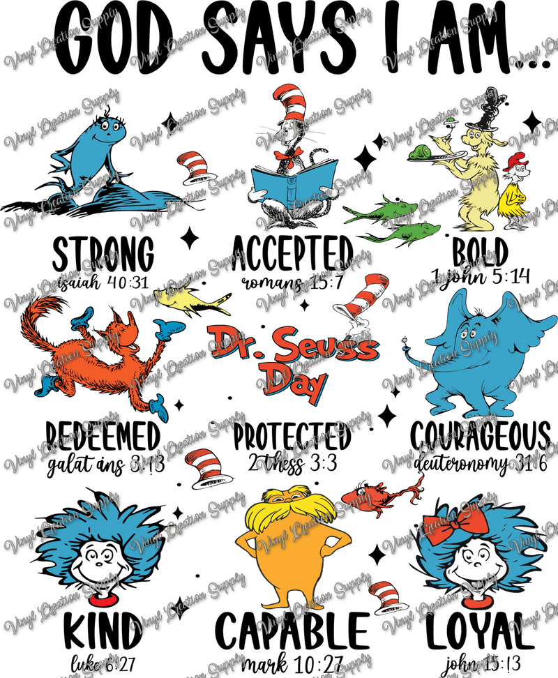 God Says I Am Dr. Seuss - Vinyl Creation Supply