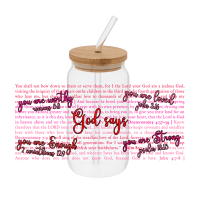 God Says 2 – Printed Libby Wrap (9.5" x 4.3" UV DTF) - Vinyl Creation Supply