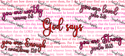 God Says 2 – Printed Libby Wrap (9.5" x 4.3" UV DTF) - Vinyl Creation Supply