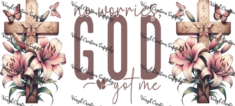 God Got Me Floral– Printed Libby Wrap (9.5" x 4.3" UV DTF) - Vinyl Creation Supply