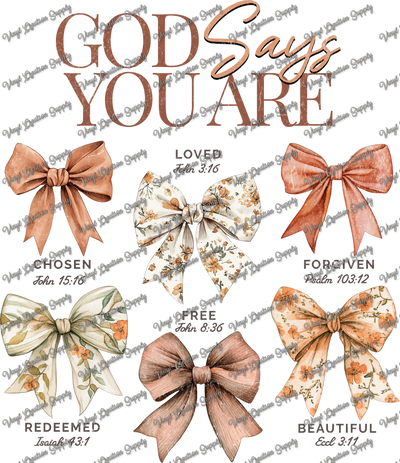 God Says You Are Fall Brown Distressed