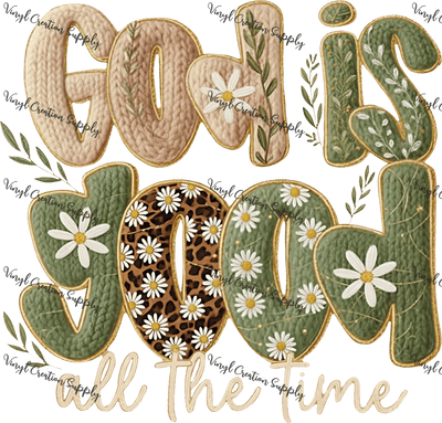 God is Good Crochet Green - Vinyl Creation Supply