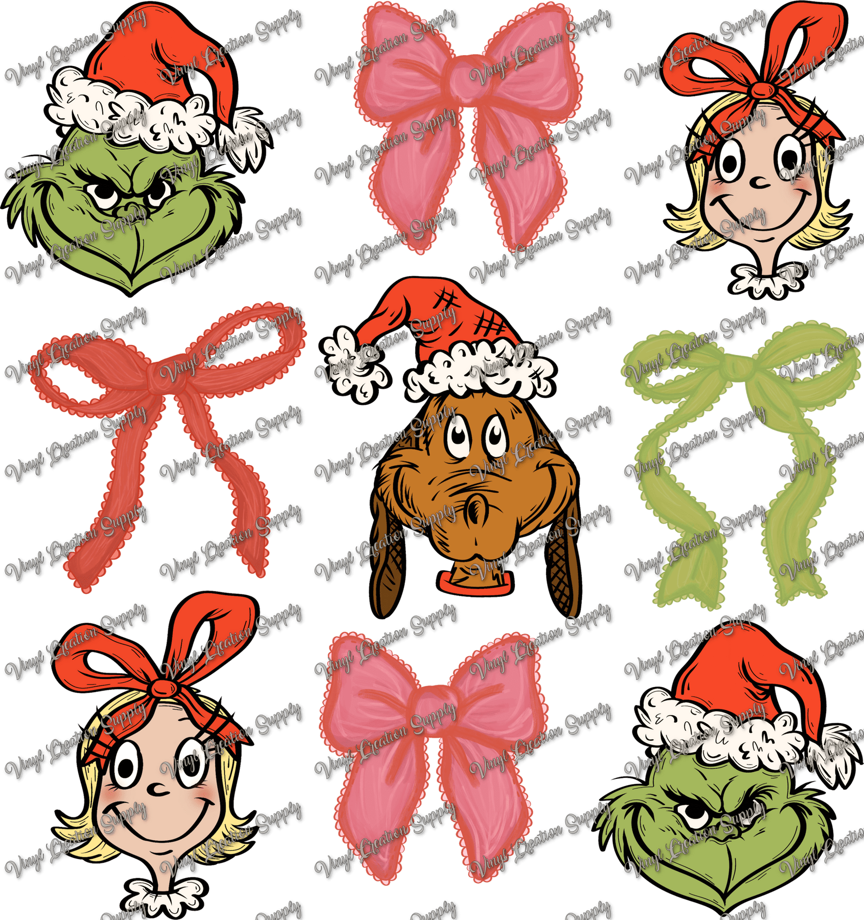 Greenguy Bow Collage Vinyl Creation Supply